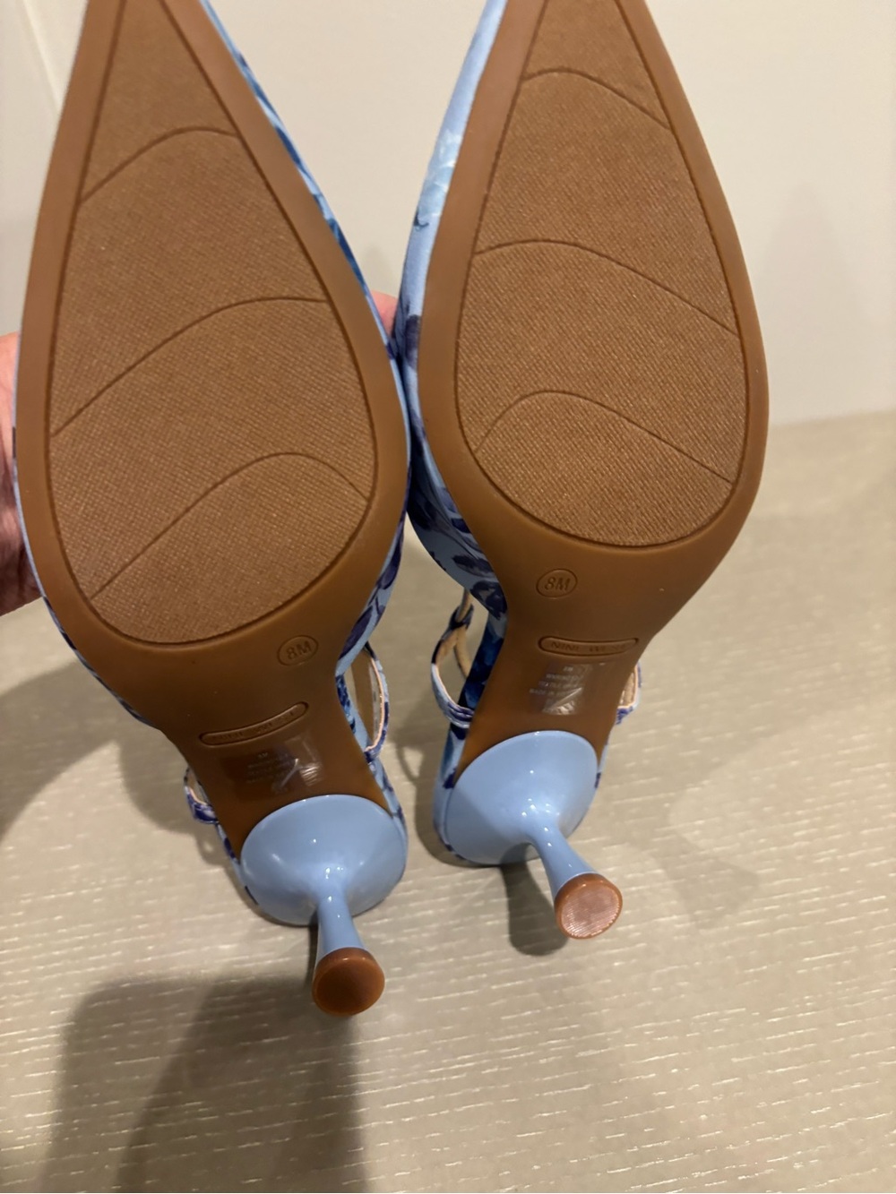 Nine West Light Blue Floral Pointed Slingback Flats - Picture 3 of 3